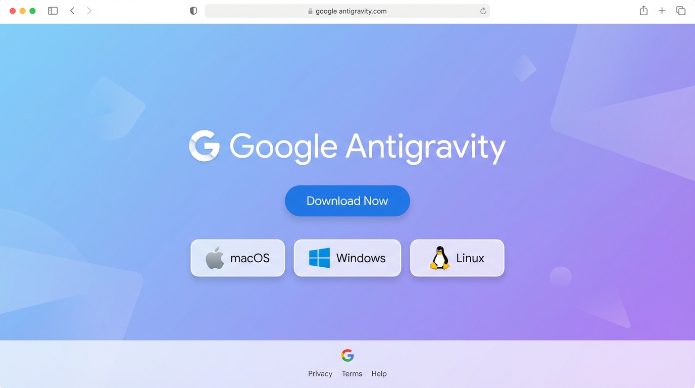 Google Antigravityのダウンロード画面
