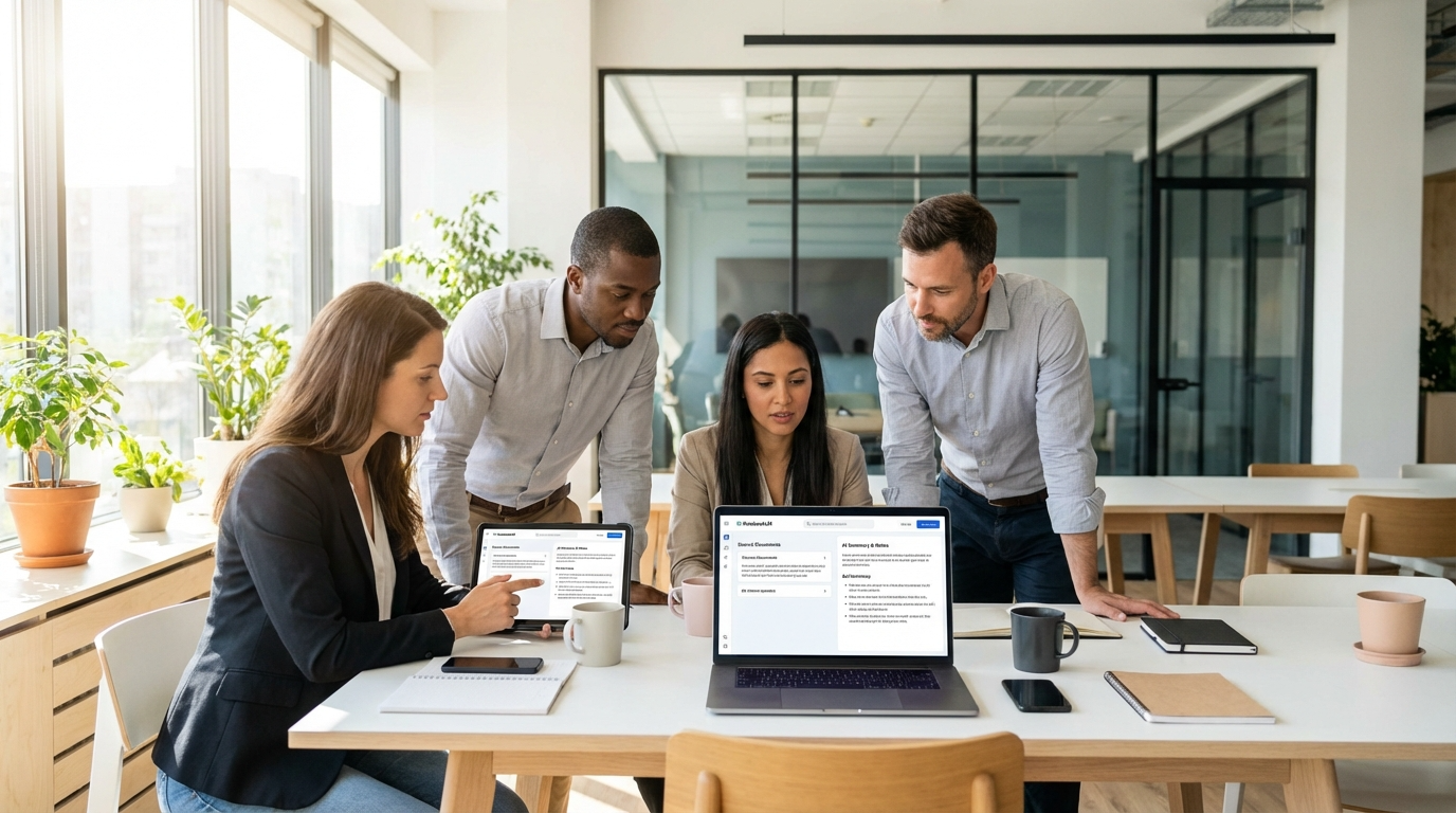 ビジネスシーンでNotebookLMを使っているイメージ