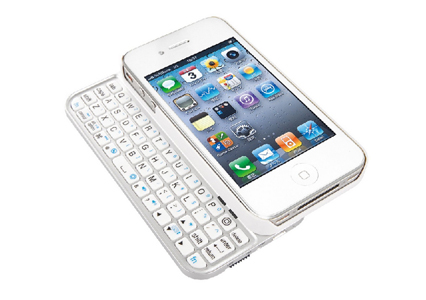 iBUFFALO Bluetooth2.0 コンパクトキーボード iPhone4S/4 両対応 ケース一体型モデル ホワイト BSKBB07WH 
